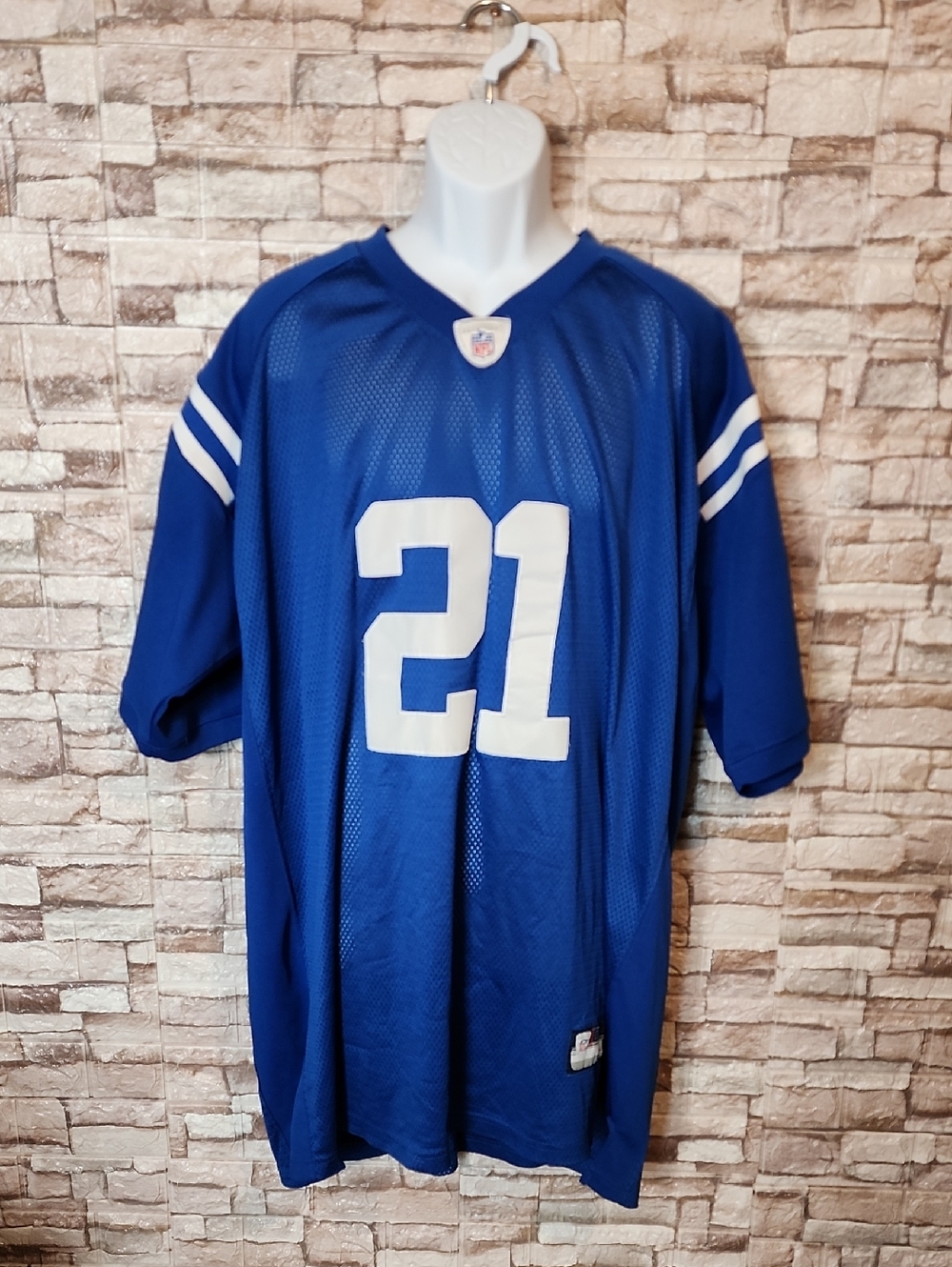 Bob Sanders 21 NFL Blue Football Jersey with White Number 21 Sanders